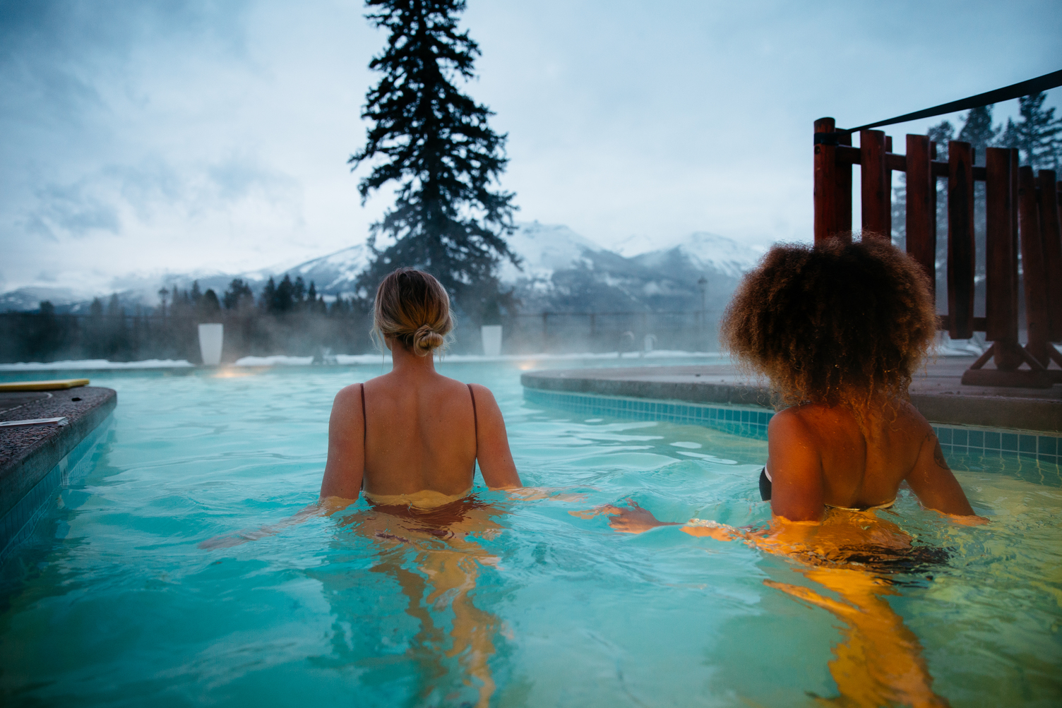 Outdoor pool at Fairmont Jasper Park Lodge